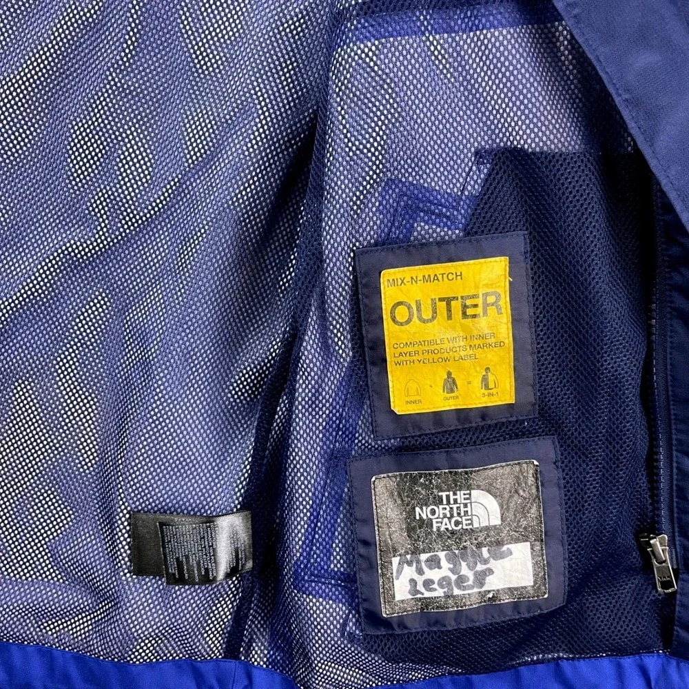 The North Face Boys L 14/16 Blue Waterproof‎ Windbreaker Hooded Shell Jacket